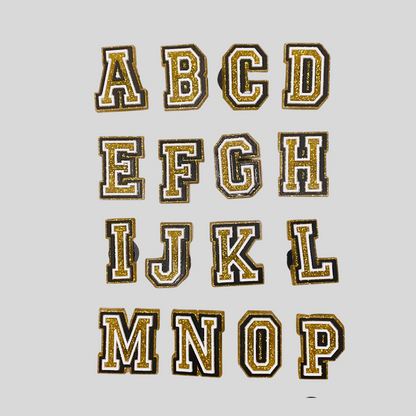 Gold Alphabet Letter Shoe Charms