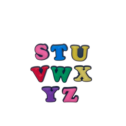 Solid Colored Alphabet Shoe Charms